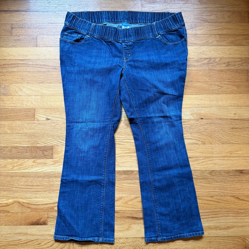 Old Navy Dark Blue Maternity Flare Bootcut Stretch Jeans Size 20